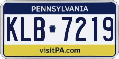 PA license plate KLB7219