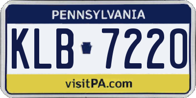 PA license plate KLB7220
