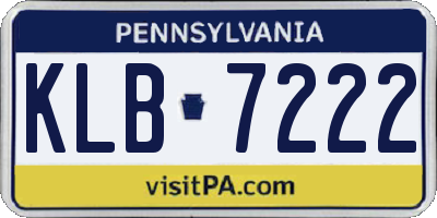 PA license plate KLB7222