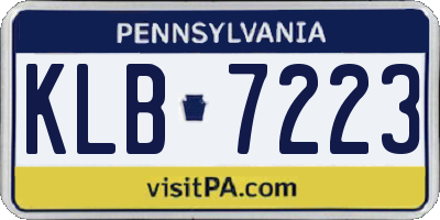 PA license plate KLB7223
