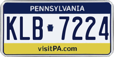 PA license plate KLB7224