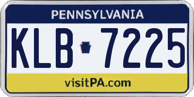 PA license plate KLB7225