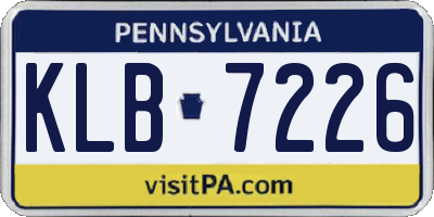 PA license plate KLB7226