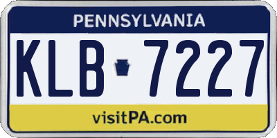 PA license plate KLB7227