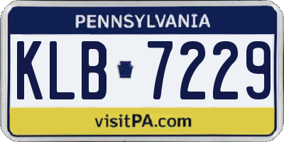 PA license plate KLB7229