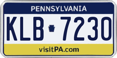 PA license plate KLB7230