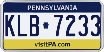 PA license plate KLB7233