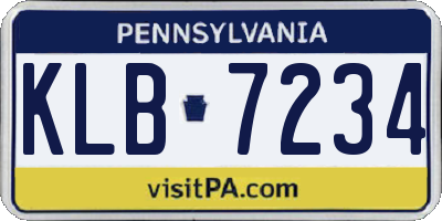 PA license plate KLB7234