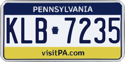 PA license plate KLB7235