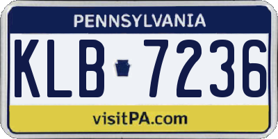 PA license plate KLB7236