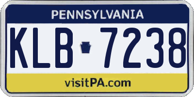 PA license plate KLB7238