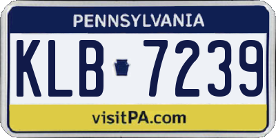PA license plate KLB7239