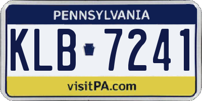 PA license plate KLB7241