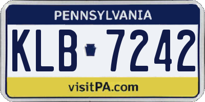 PA license plate KLB7242