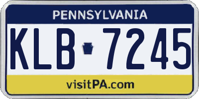 PA license plate KLB7245