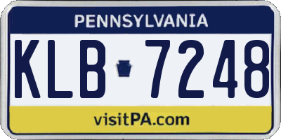 PA license plate KLB7248