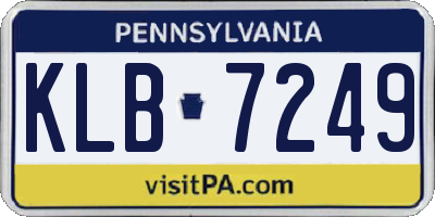 PA license plate KLB7249