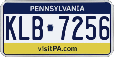 PA license plate KLB7256