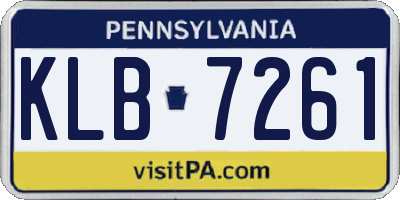 PA license plate KLB7261