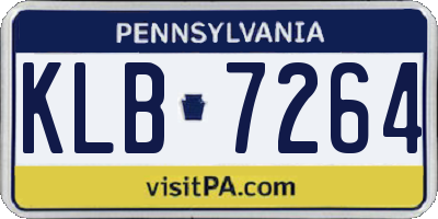 PA license plate KLB7264