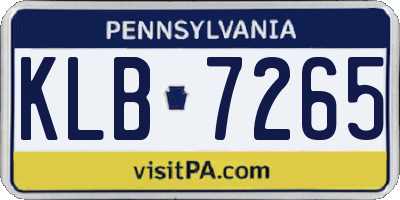 PA license plate KLB7265
