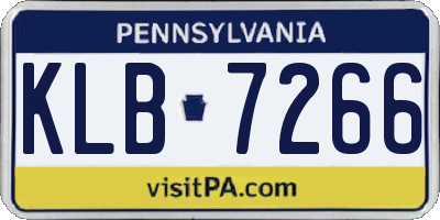 PA license plate KLB7266
