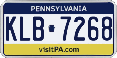 PA license plate KLB7268
