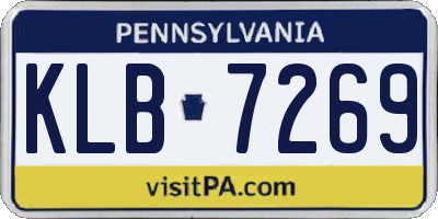 PA license plate KLB7269