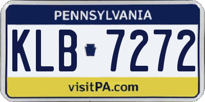 PA license plate KLB7272