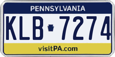PA license plate KLB7274