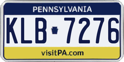 PA license plate KLB7276