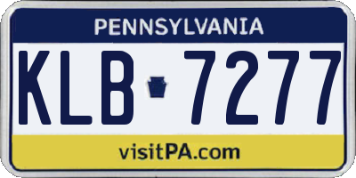 PA license plate KLB7277