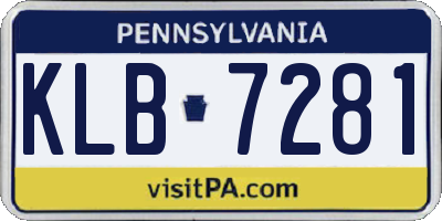 PA license plate KLB7281