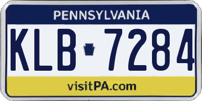 PA license plate KLB7284