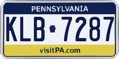 PA license plate KLB7287