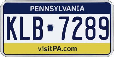 PA license plate KLB7289
