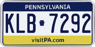 PA license plate KLB7292