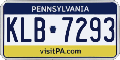 PA license plate KLB7293