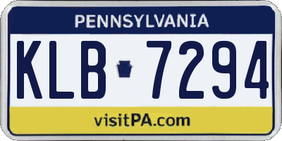 PA license plate KLB7294