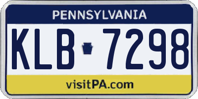 PA license plate KLB7298