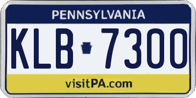 PA license plate KLB7300