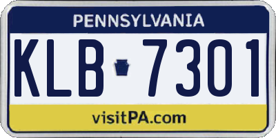 PA license plate KLB7301