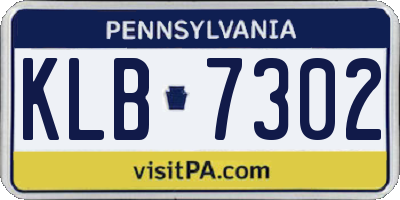 PA license plate KLB7302