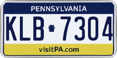 PA license plate KLB7304