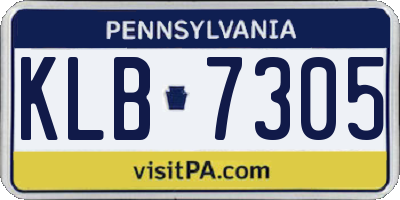 PA license plate KLB7305