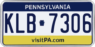 PA license plate KLB7306