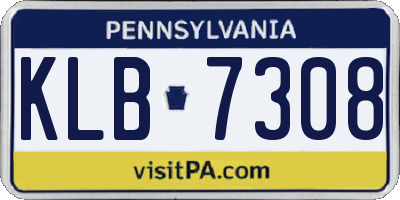 PA license plate KLB7308