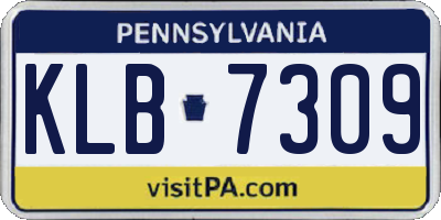 PA license plate KLB7309