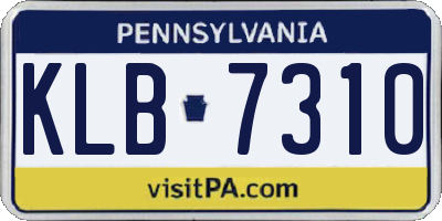 PA license plate KLB7310