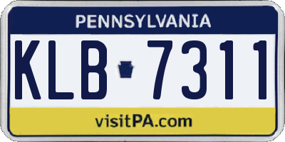 PA license plate KLB7311